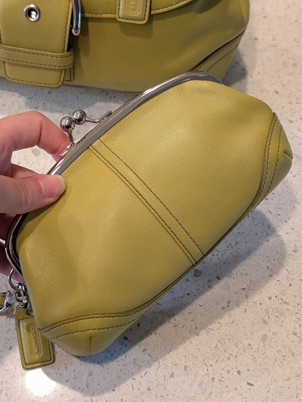 Coach Y2K 2004 Soho Buckle Top Handle Purse & Soho Kisslock Wristlet Green Set - Picture 11 of 16